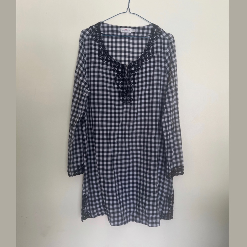 Vineyard Vines Embellished Gingham Cover-Up Style 2C0151 Size L - Picture 2 of 15